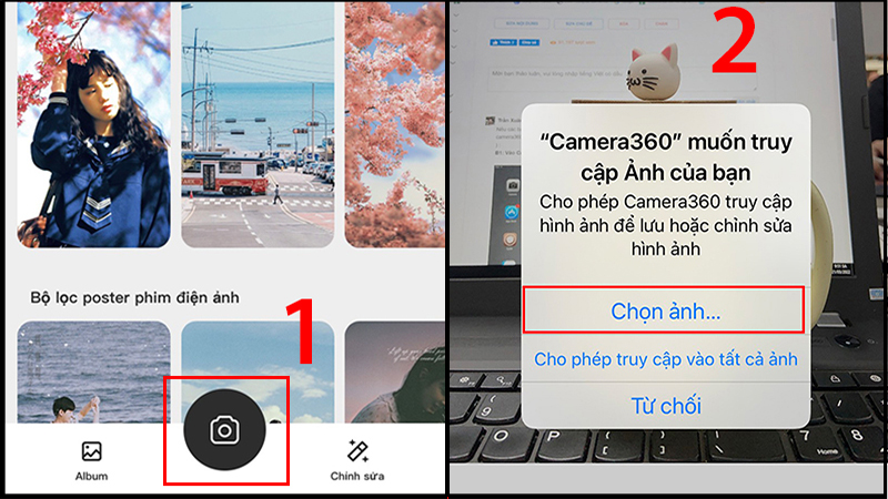 Nhấn nút Chụp để cho phép lưu ảnh